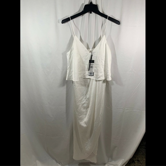 NWT $295 Shona Joy Luxe Frill‎ Tulip Hem Maxi Dress in Ivory White [SZ 6 ] - Picture 3 of 8